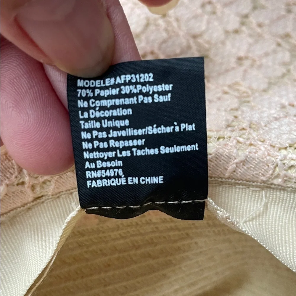 D&Y Cream and Pink Kids Sun Hat